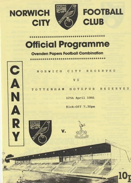 Norwich City Reserves v Tottenham Hotspur Reserves  12-Apr-1991