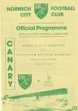 Norwich City Reserves v Tottenham Hotspur Reserves  27-Dec-1991