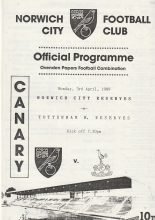 Norwich City Reserves v Tottenham Hotspur Reserves  03-Apr-1989