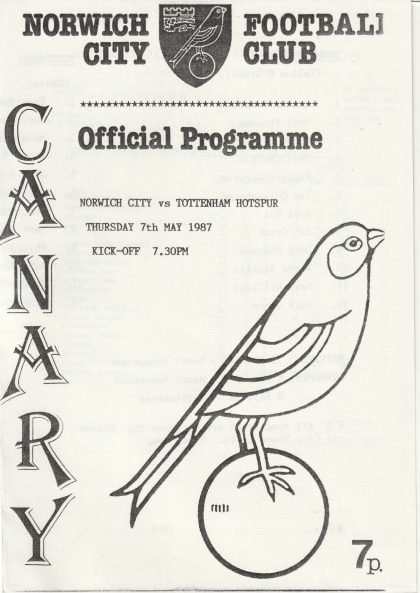 Norwich City Reserves v Tottenham Hotspur Reserves  07-May-1987