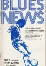 Southend United v Tranmere Rovers 01-Dec-1973