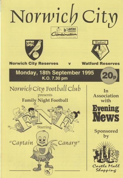 Norwich City Reserves v Watford Reserves  18-Sep-1995