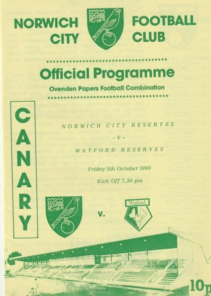 Norwich City Reserves v Watford Reserves  05-Oct-1990
