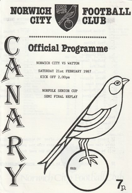 Norwich City v Watton  21-Feb-1987