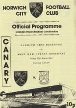 Norwich City Reserves v West Ham United Reserves  15-Mar-1991