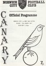 Norwich City Reserves v West Ham United Reserves  27-Mar-1987