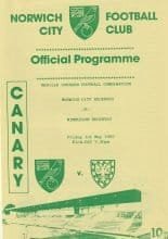 Norwich City Reserves v Wimbledon Reserves  01-May-1992