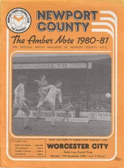 Newport County v Worcester City 17-Nov-1980