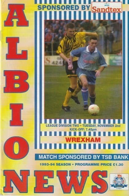 Brighton & Hove Albion v Wrexham 02-Nov-1993