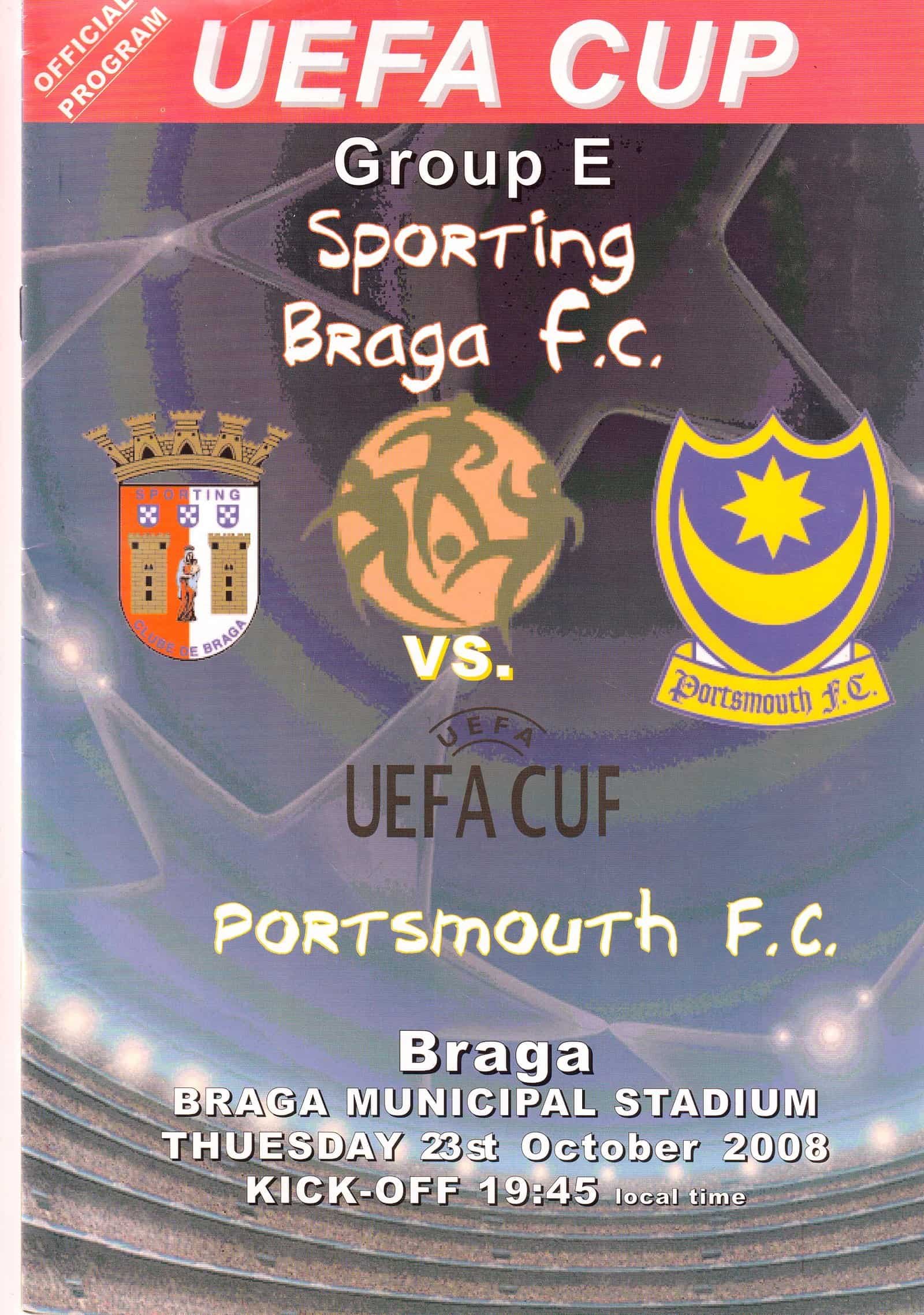 Sporting Braga v Portsmouth  23-Oct-2008