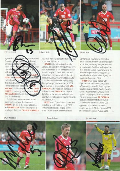 Crawley Town misc player autographed magazine page