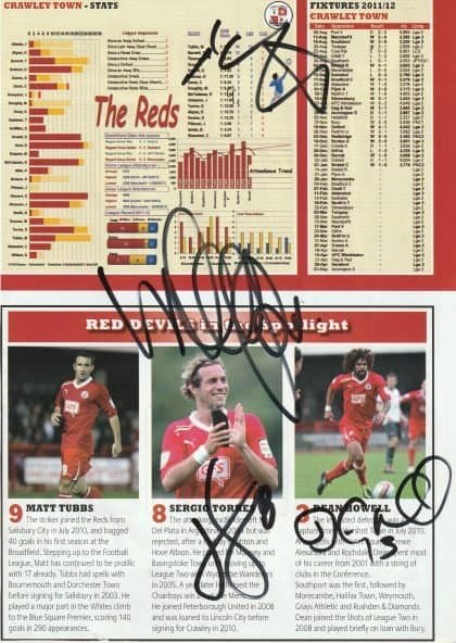 Crawley Town misc player autographed magazine page 2