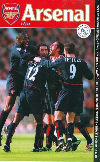 Arsenal v Ajax  18-Feb-2003
