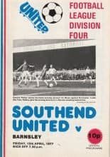 Southend United v Barnsley 15-Apr-1977