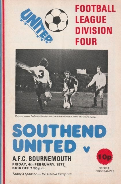 Southend United v AFC Bournemouth  04-Feb-1977