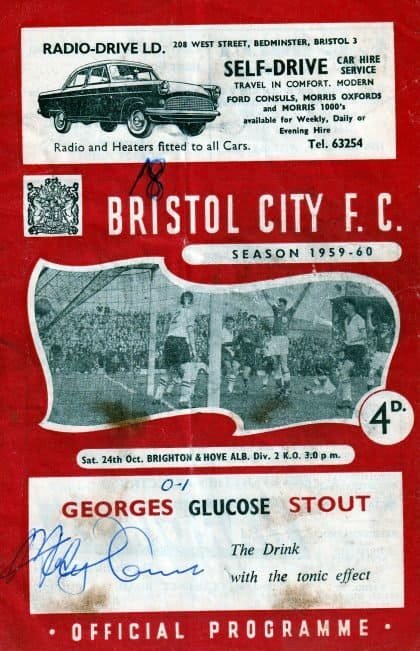 Bristol City v Brighton & Hove Albion  24-Oct-1959