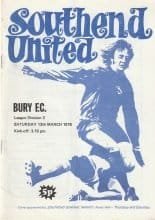 Southend United v Bury  13-Mar-1976