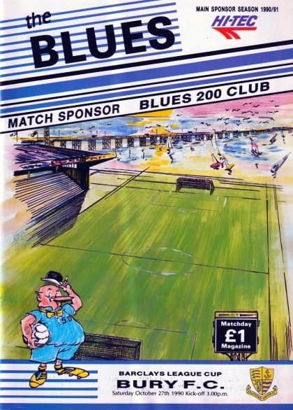 Southend United v Bury 27-Oct-1990
