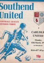 Southend United v Carlisle United 12-Mar-1979