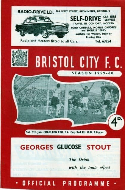 Bristol City v Charlton Athletic  09-Jan-1960