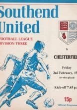 Southend United v Chesterfield   02-Feb-1979