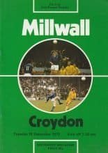 Millwall v Croydon  18-Dec-1979