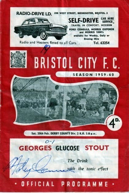 Bristol City v Derby County 20-Feb-1960