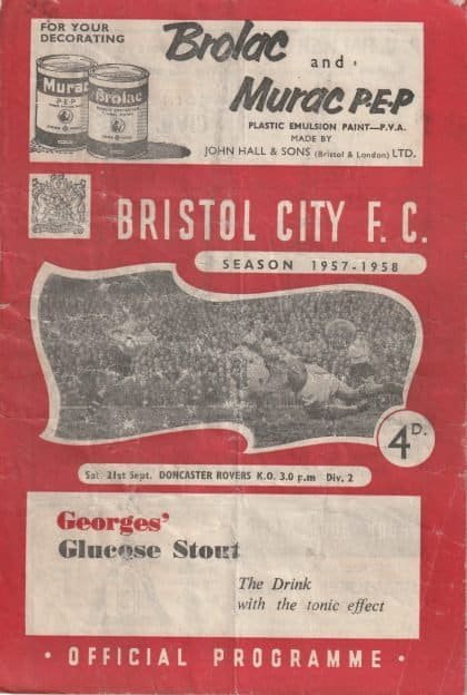 Bristol City v Doncaster Rovers   21-Sep-1957