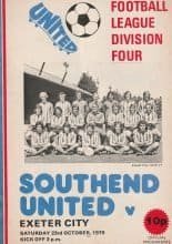 Southend United v Exeter City  23-Oct-1976