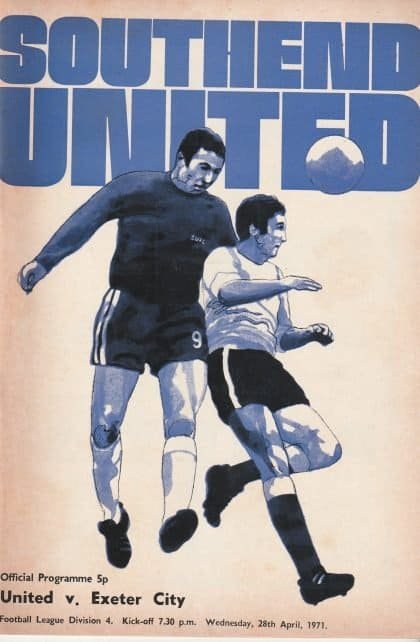 Southend United v Exeter City  28-Apr-1971