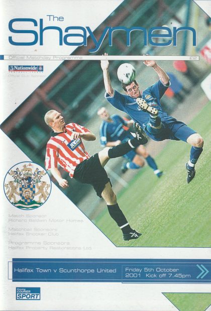 Halifax Town v Scunthorpe United 05-Oct-2001