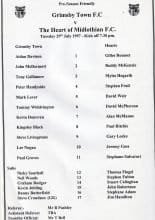 Grimsby Town v Heart of Midlothian  29-Jul-1997
