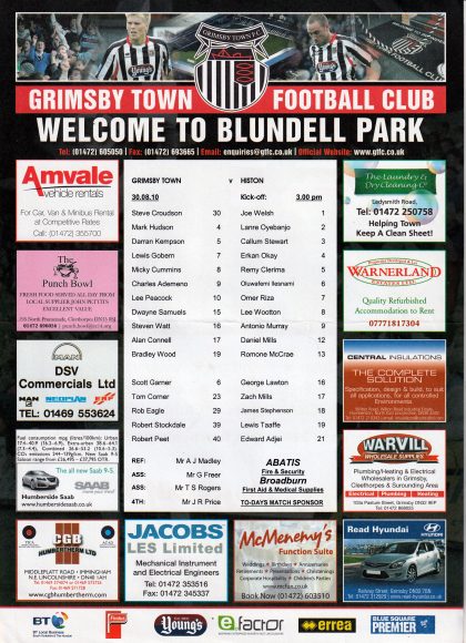 Grimsby Town v Histon 30-Aug-2010