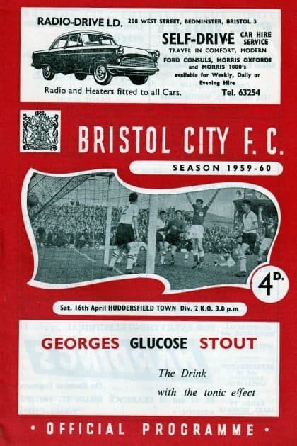 Bristol City v Huddersfield Town 16-Apr-1960