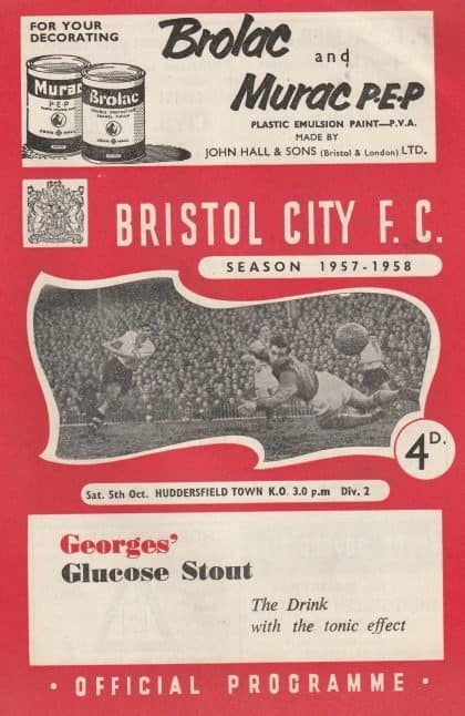 Bristol City v Huddersfield Town  05-Oct-1957