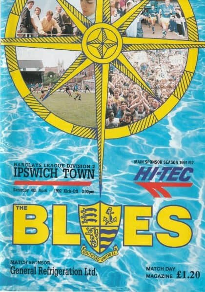 Southend United v Ipswich Town  04-Apr-1992