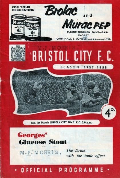 Bristol City v Lincoln City  01-Mar-1958