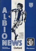 West Bromwich Albion v Oxford United  25-Feb-1976