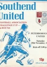 Southend United v Peterborough United  25-Nov-1978