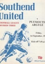 Southend United v Plymouth Argyle  01-Sep-1978