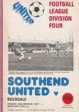 Southend United v Rochdale  25-Mar-1977