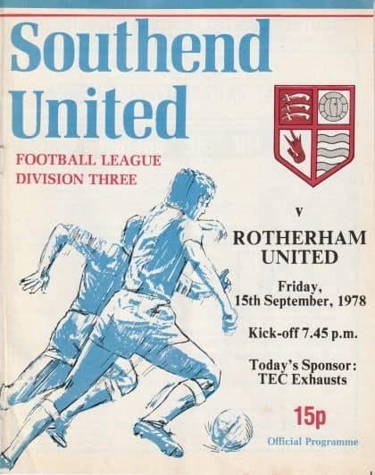 Southend United v Rotherham United    15-Sep-1978