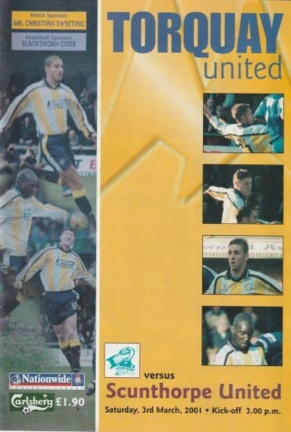 Torquay United v Scunthorpe United 03-Mar-2001