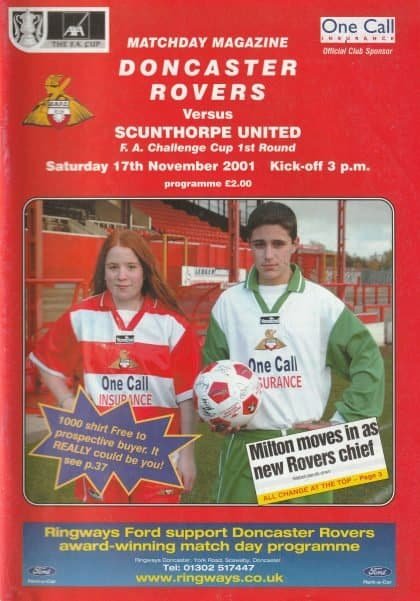 Doncaster Rovers v Scunthorpe United 17-Nov-2001