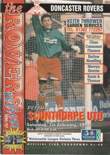 Doncaster Rovers v Scunthorpe United  01-Feb-1997