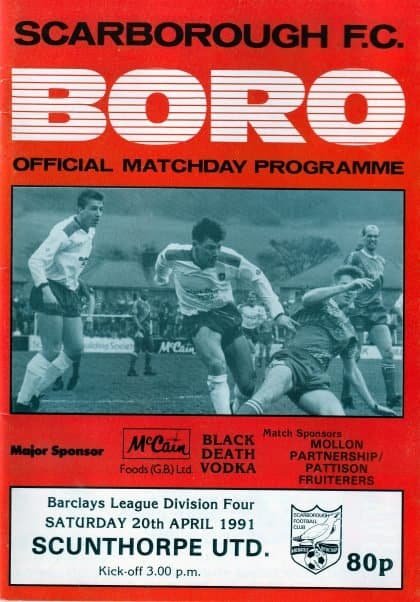 Scarborough v Scunthorpe United  20-Apr-1991