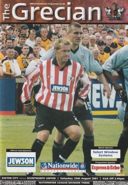 Exeter City v Scunthorpe United  25-Aug-2001