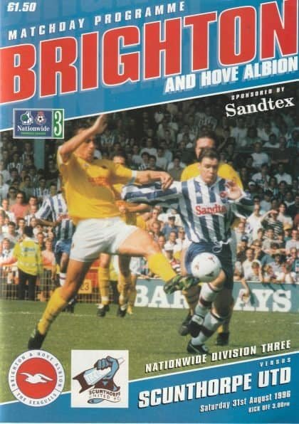 Brighton & Hove Albion v Scunthorpe United  31-Aug-1996