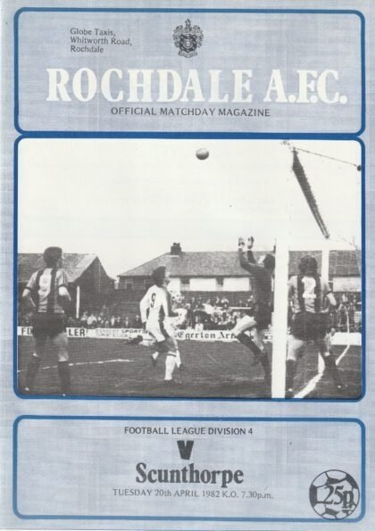 Rochdale v Scunthorpe United 20-Apr-1982