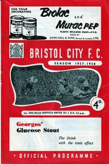 Bristol City v Sheffield United 29-Mar-1958